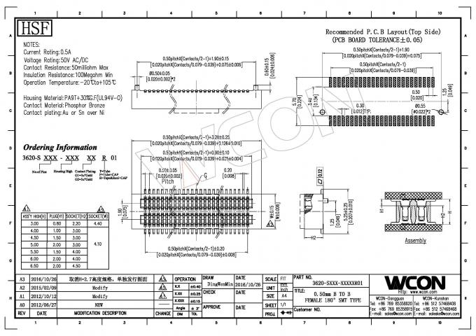 доска тангажа 0,5 mm для восхождения на борт штепсельной вилки/гнезда ...