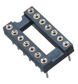 Заголовок H=3.0 штыря ПОГРУЖЕНИЯ гнезда WCON 2.54mm IC круглый, строка L=7.43 тангажа 7,62 черного ROHS
